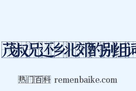 茂叔兄还乡北郊酌别组词是什么意思的图片